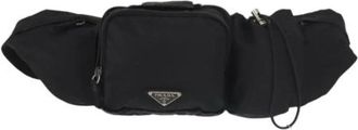 Prada Pre-owned Belt Bags, female, Black, Size: ONE SIZE Pre-owned Nylon crossbody-bags