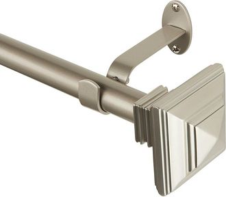 Elrene Florence Single Curtain Rod With Stacked Square Finial