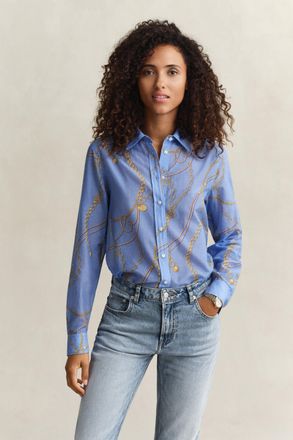 GANT Women Cotton Silk Shirt (46) HYDRANGEA BLUE