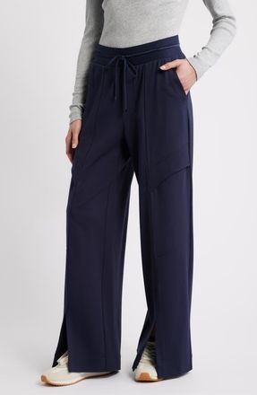 Wit & Wisdom Glider Skyrise Wide Leg Drawstring Pants in Navy at Nordstrom, Size X-Small