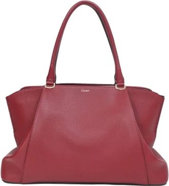 Cartier Pre-owned Tote Bags, female, Red, Size: ONE SIZE Pre-owned Leather handbags