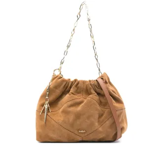 BA&SH June Ruched Chain-link Mini Shoulder Bag