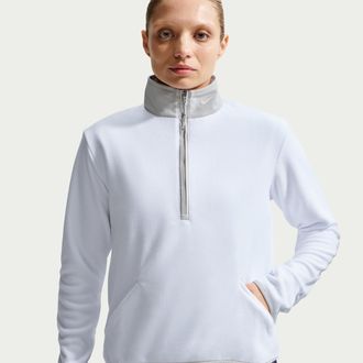 Nike Womens Therma-FIT Victory Long-Sleeve 1/2-Zip Golf Top in White | DA3236-100