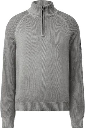 Belstaff Merino Trui met Kwart-Ritssluiting - Heren - Vesten met rits - Grijs - S - Wol - Hoodies & sweatvesten