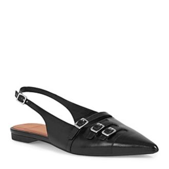 Vagabond Hermine Flats Womens Black Leather Pointed Toe Mary Jane HTAT1753