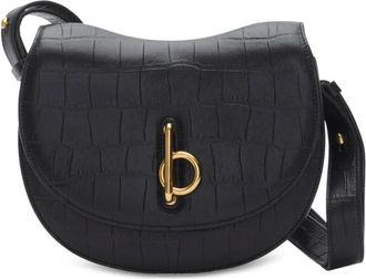 Burberry Stijlvolle Schoudertas - Dames - Schoudertassen - Zwart - ONE Size - Leer - Tassen