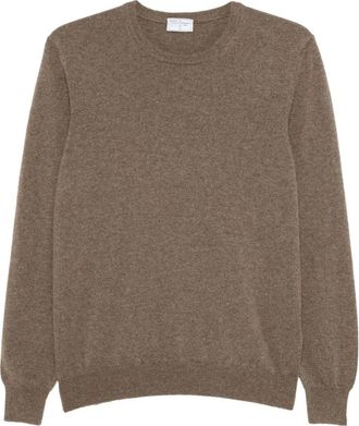 Fedeli Accessoires - Heren - Ronde hals truien - Bruin - 2XL - Kasjmier - Truien & Vesten