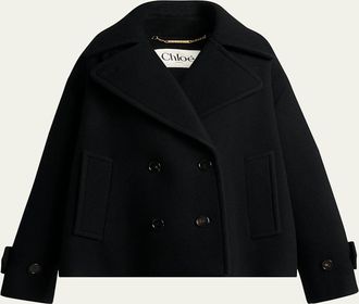 Chlo&eacute; Double-Breasted Wool Peacoat
