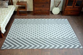 RugsX Rugsx - Alfombra De Cuerda Sisal Floorlux 20504 Hojas Selva Plateado/negro Beige 160x230 Cm
