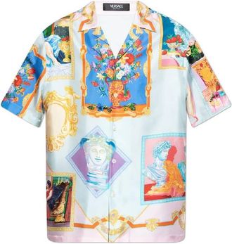 Versace Gallery Silk Twill Shirt, Brand Size 46 ( US Size 36 )