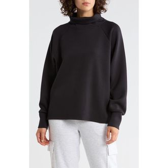 Zella Whisper Knit Turtleneck Sweatshirt in Black at Nordstrom Rack, Size X-Small