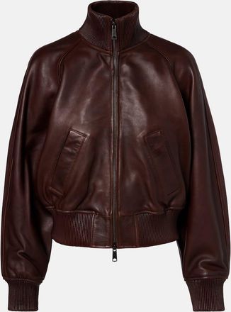 Polo Ralph Lauren Cropped leather blouson jacket