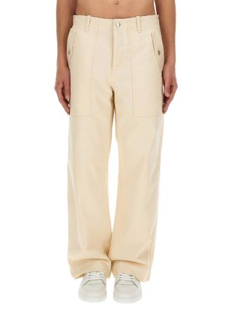 Maison Kitsun&eacute; Beige Flat Front Trousers