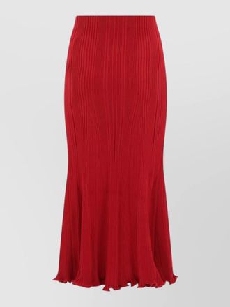 Self Portrait viscose maxi skirt flared hem pleated