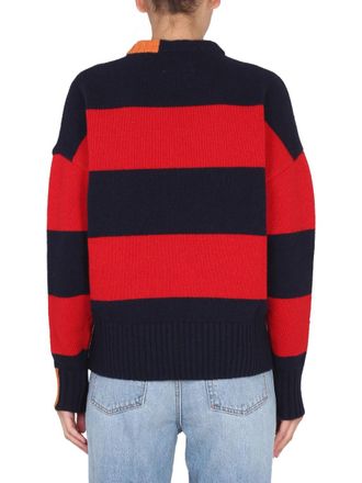 RIGHT FOR Rugby-Stripe Cross-Neck Sweater - Multicolor