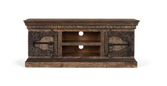 Giner&Colomer Mueble tv en madera maciza de mango con dos puertas y dos estantes