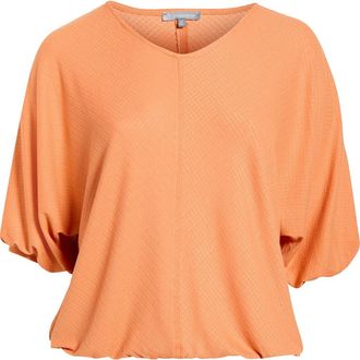 Wit & Wisdom Elbow Sleeve Blouson Top in Roasted Carrot at Nordstrom, Size 2X
