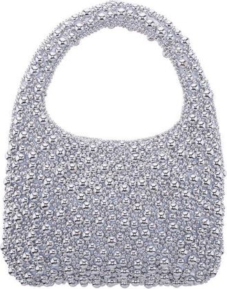 Nina Zariah Bubble Bead Top Handle Bag in Silver at Nordstrom