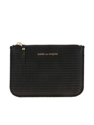 Comme Des Gar&ccedil;ons Mini clutch in black with geometric pattern