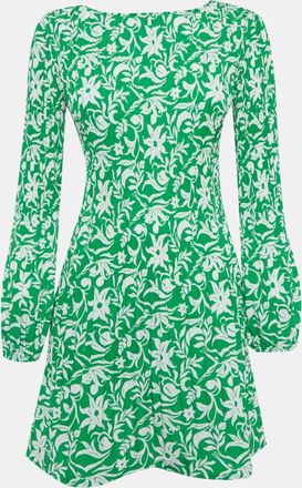 Maje Green Floral Print Crepe Mini Dress