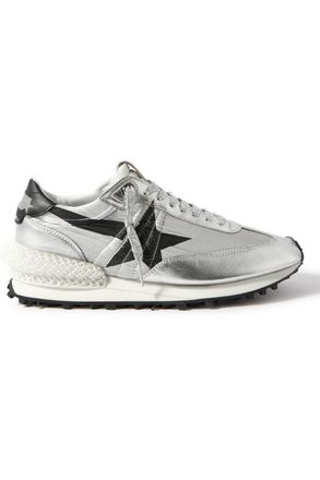 Golden Goose Marathon Metallic Leather-Trimmed Ripstop Sneakers