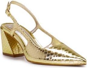 Vince Camuto Sindree Slingback Pointed Toe Pump in Gold at Nordstrom Rack, Size 6.5