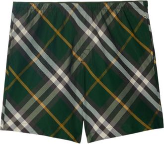 Burberry Green Check Motif Swim Shorts