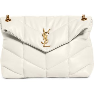 Saint Laurent Medium Loulou Puffer Quilted Leather Crossbody Bag in Crema Soft at Nordstrom