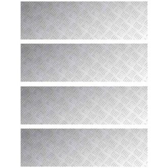 vidaXL Checker Plates 4 pcs Silver 100 x 30 cm Aluminium Vidaxl