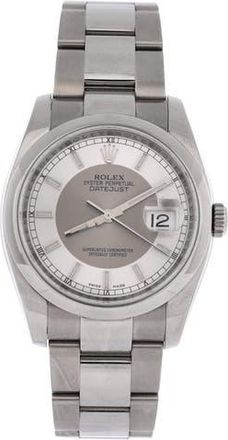 Rolex Oyster Perpetual Datejust Automatic Watch Stainless Steel 36 in Metallic Silver at Nordstrom