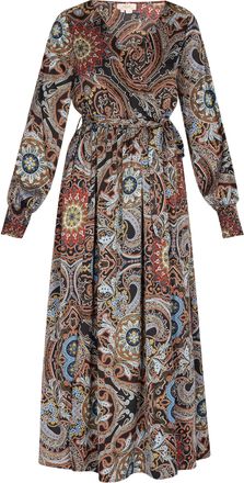 Usha jurk Dames Zwart Veelkleurig