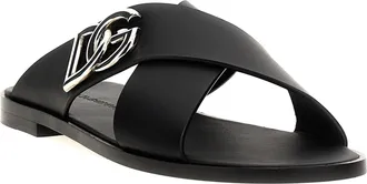 Dolce & Gabbana Logo Leather Sandals
