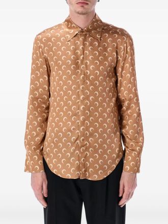 Marine Serre Shirt met Crescent Moon-print - Beige