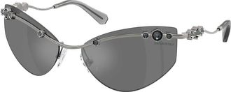 Swarovski Sk 7039 Zonnebril - Dames - Zonnebrillen - Grijs - 61 MM - Accessoires