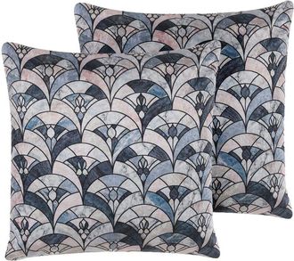 Beliani Set of 2 Decorative Cushions KOODAL 45 x 45 cm Multicolour Geometric Pattern