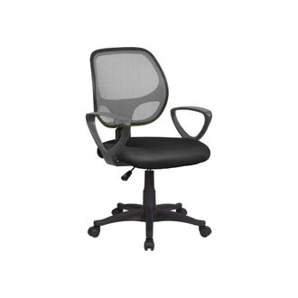 Serena Dmora - Silla De Oficina Ddjidj, Silla Operativa De Malla Con Reposabrazos, Asiento De Oficina Ergon&oacute;mico, 56x57h88/100 Cm, Negro Y Gris