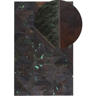 Beliani Rug ATALAN Brown 140 x 200 cm Leather