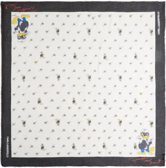 Karl Lagerfeld x Disney Sciarpa con stampa grafica all-over - Bianco