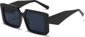 Generic Large Frame Women Outdoor Sunglasses Vacation Commuter Men Decorative Sun Glasses(Black)