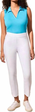 Tribal Pull-On Slimming Ankle Pants In White