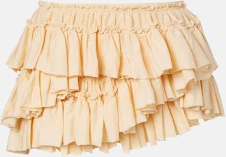 Dries Van Noten Ruffled asymmetric cotton miniskirt