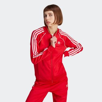 adidas Trainingsjacke ADIDAS ORIGINALS ADICOLOR CLASSICS SST ORIGINALS, Damen, Gr. XXL, rot (better scarlet), Obermaterial: 50% Baumwolle, 43% Polyester, 7% 