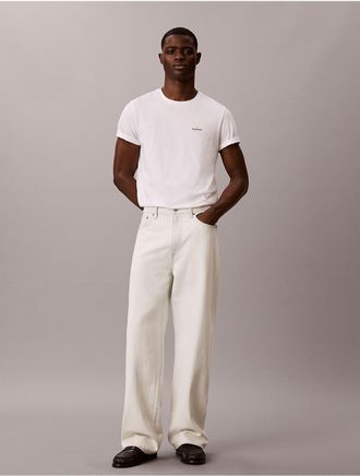 Calvin Klein Mens Pride Monologo Crewneck Tee - Open White - XL
