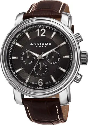 Akribos XXIV Akribos Xxiv Mens Leather Watch