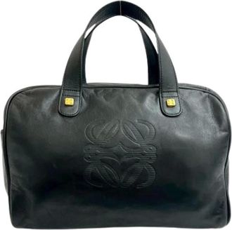 Loewe Pre-owned Handbags, female, Black, Size: ONE SIZE Pre-owned Leather Handbag