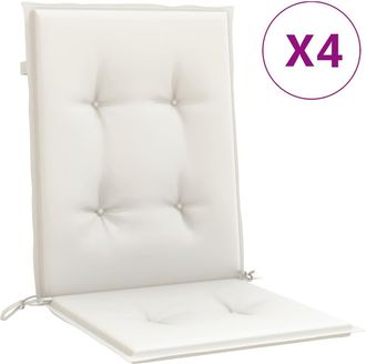vidaXL Cojines Silla Respaldo Bajo 4 Ud Tela Crema Melange 100x50x4 Cm Vidaxl