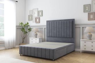 Sloomy Pemberton Plush Divan Base No Drawers-54 Headboard & 12 Footboard in Camel | Size: Double