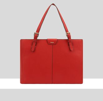 Paul Costelloe Womens Argo Leather Shoulder Bag - Red - One Size