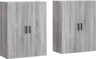 vidaXL Armarios De Pared 2 Unidades Gris Sonoma 69,5x34x90 Cm Vidaxl