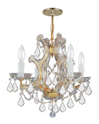 Crystorama 4-Light Gold Maria Theresa Mini Chandelier